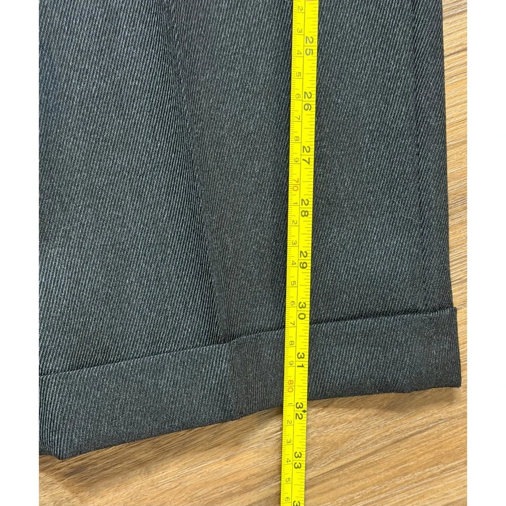 VTG Brooks Brothers 100% Wool Pleated Cuffed Dress Pants Charcoal USA Made Sz 34